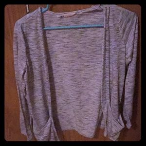 Grey throw over cardigan with pockets